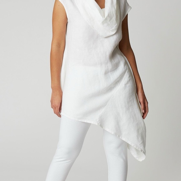 Bryn Walker linen Noa sleeveless asymmetrical tunic with cowl neck - Picture 10 of 10